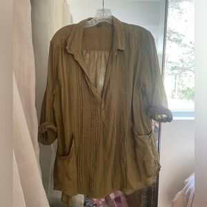 Olive green free people cotton tunic